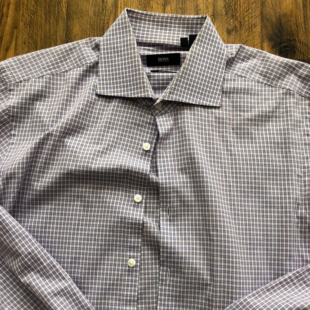Boss sharp fit button down shirt.